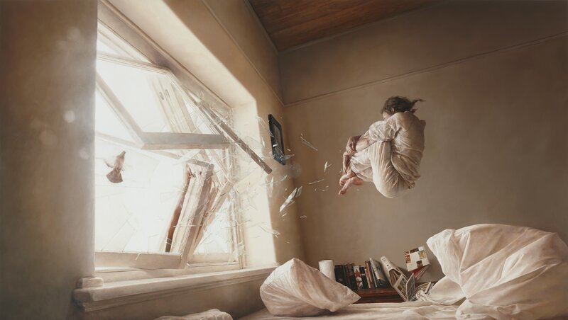 Person Floating in Room