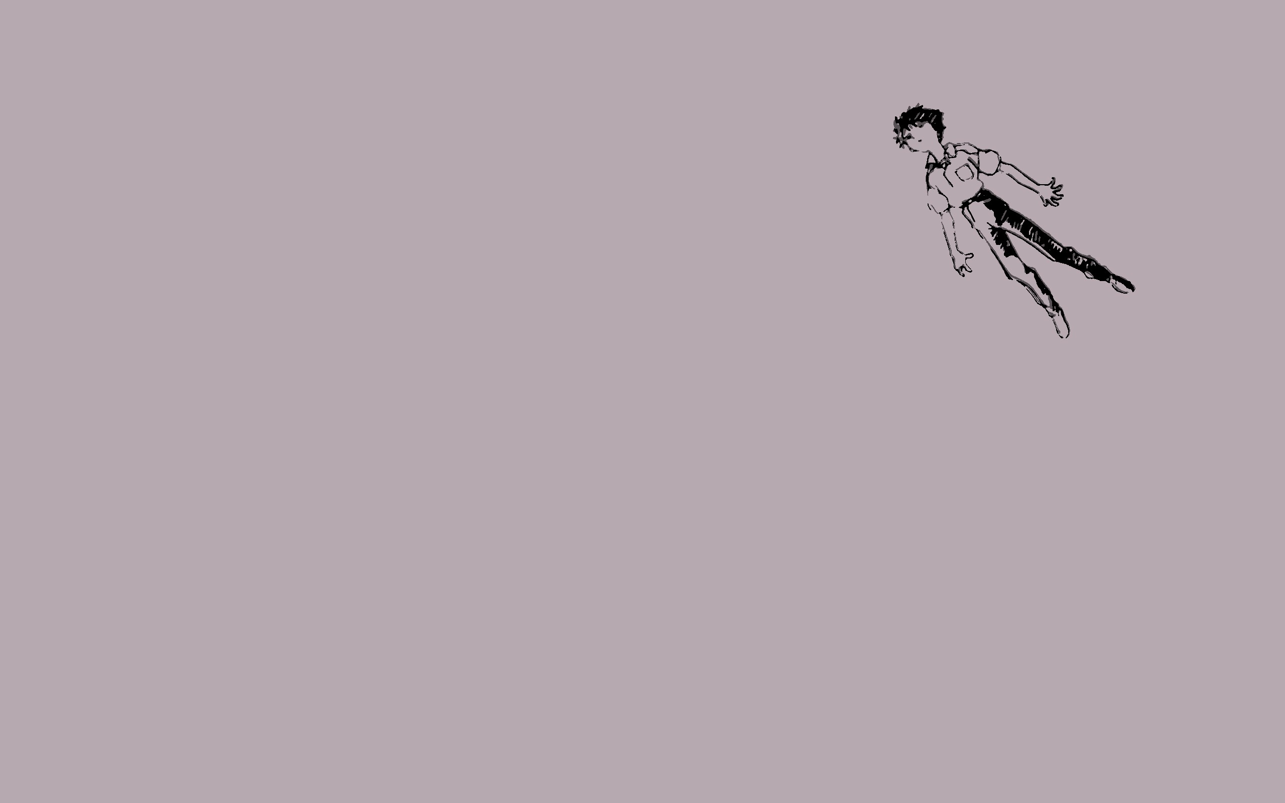 person floating in space