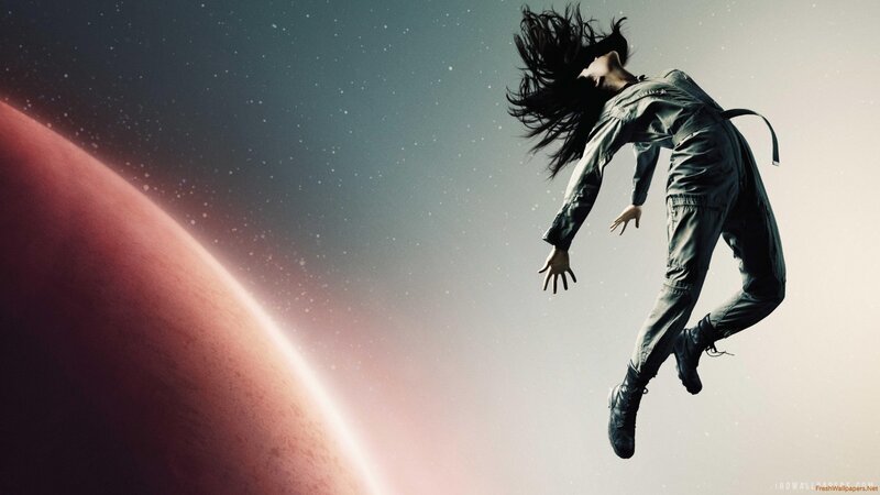 Person Floating in Space — Gray