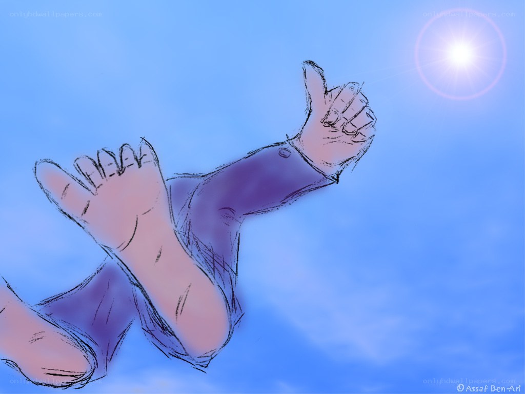 person floating in the sky