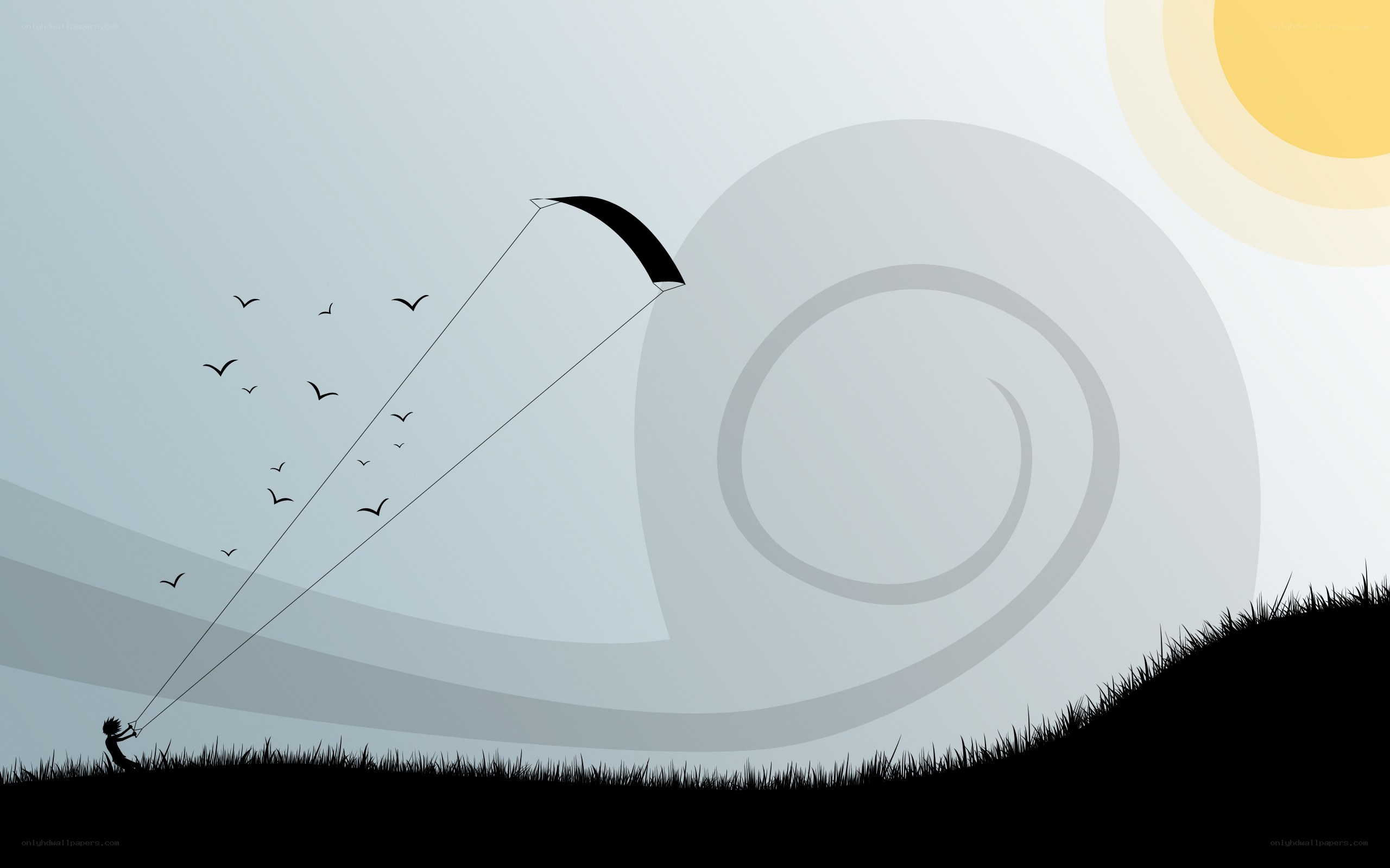Person flying a kite