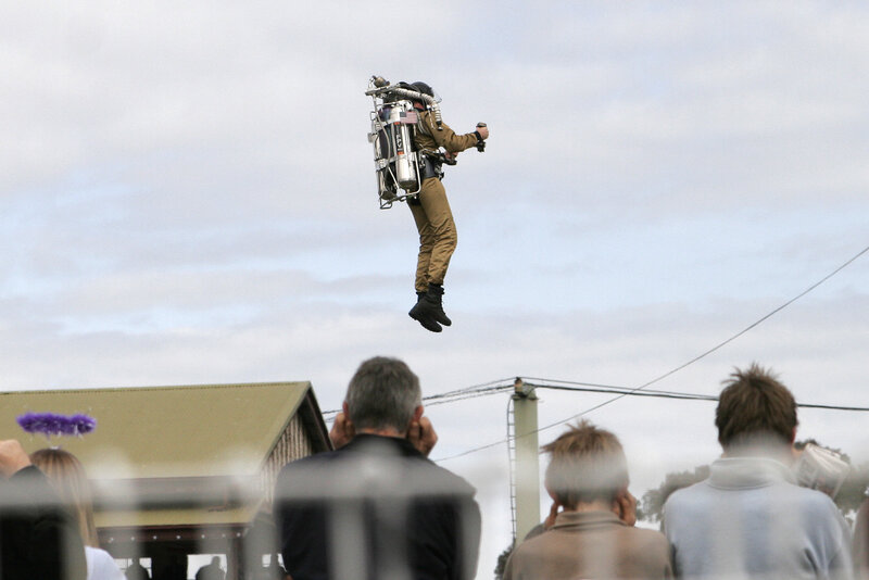Person flying with jetpack
