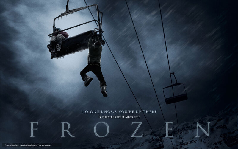 Person Hanging from Ski Lift — Blue