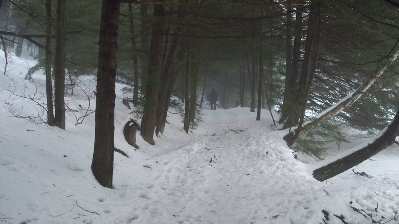 Person Hiking in Snow