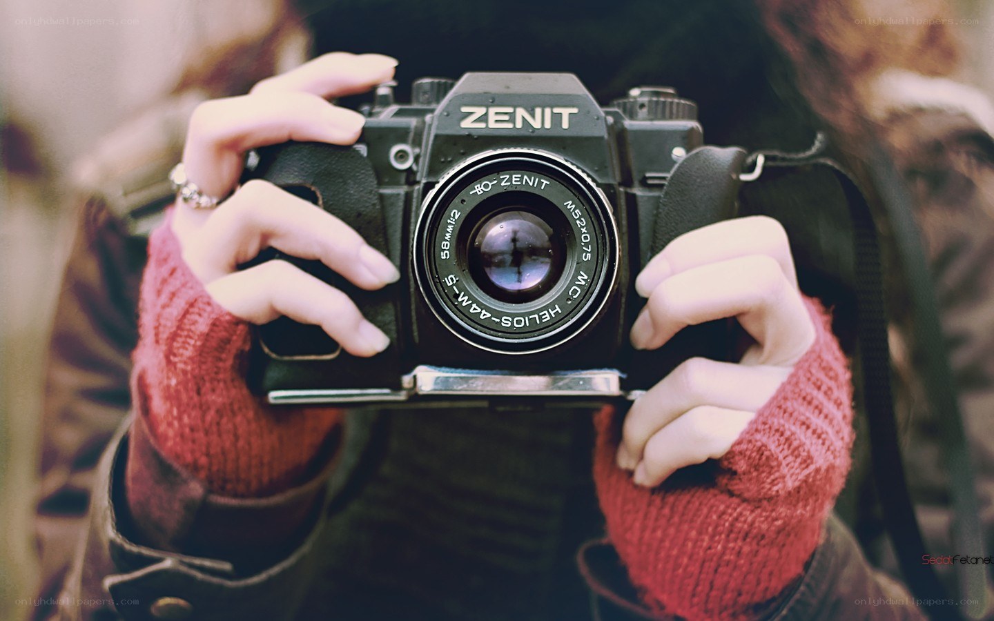 person holding a camera