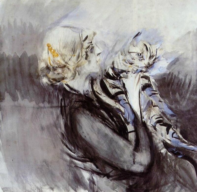 Person Holding a Cat — Gray