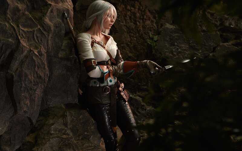 Person Holding a Knife — White