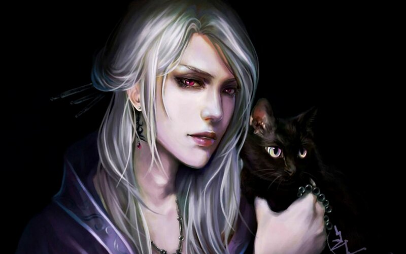 Person Holding Black Cat — Dramatic