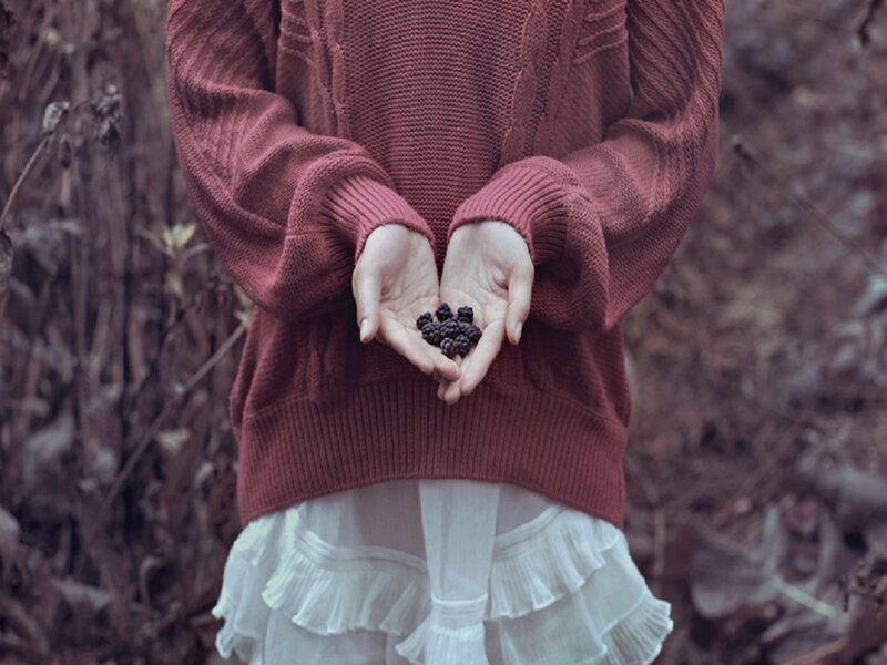 Person Holding Blackberries