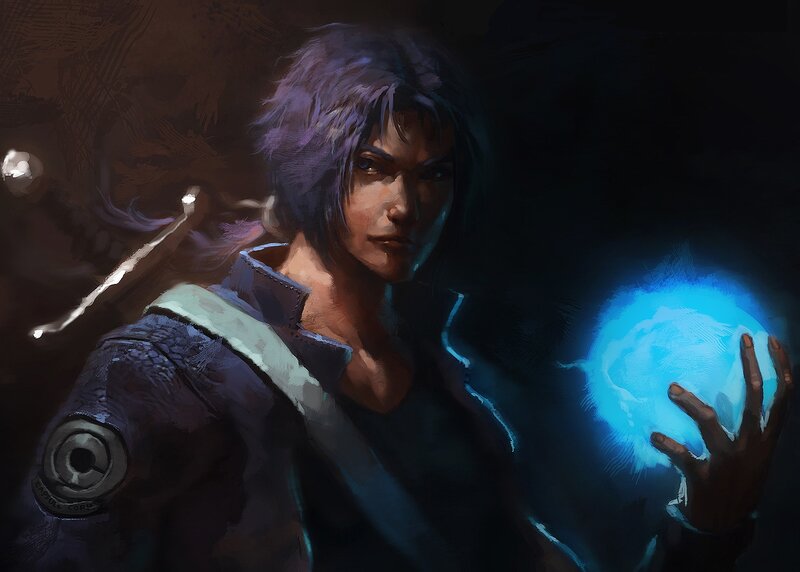 Person Holding Blue Orb