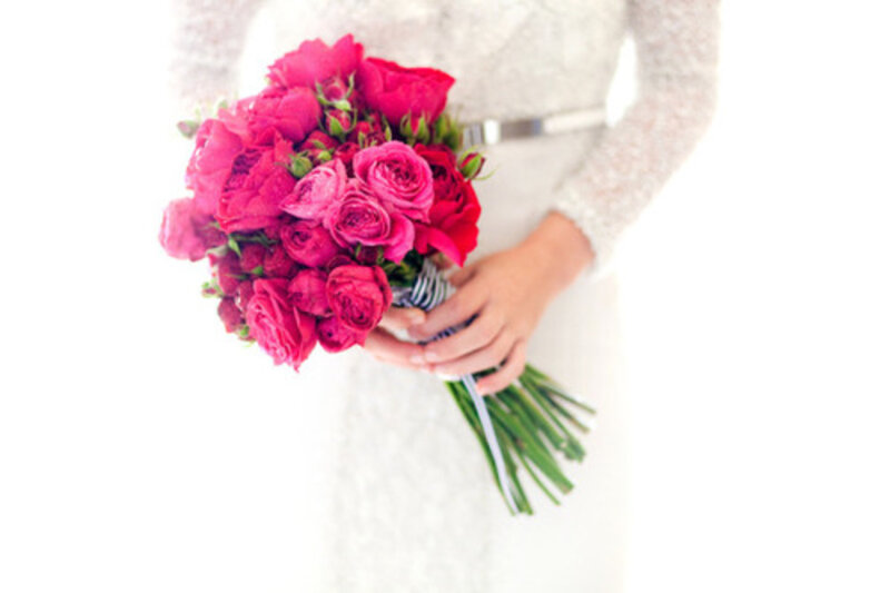 Person Holding Bouquet — Pink, Serene