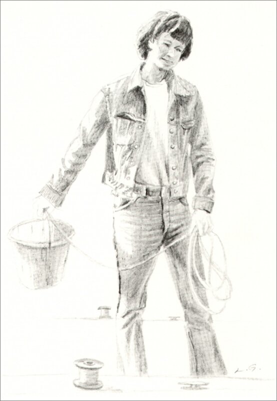 person holding bucket and rope