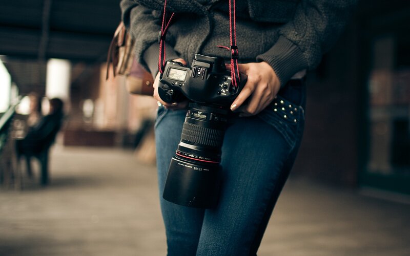person holding camera