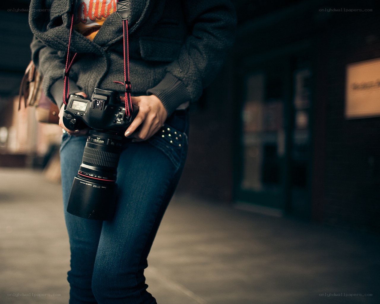 person holding camera
