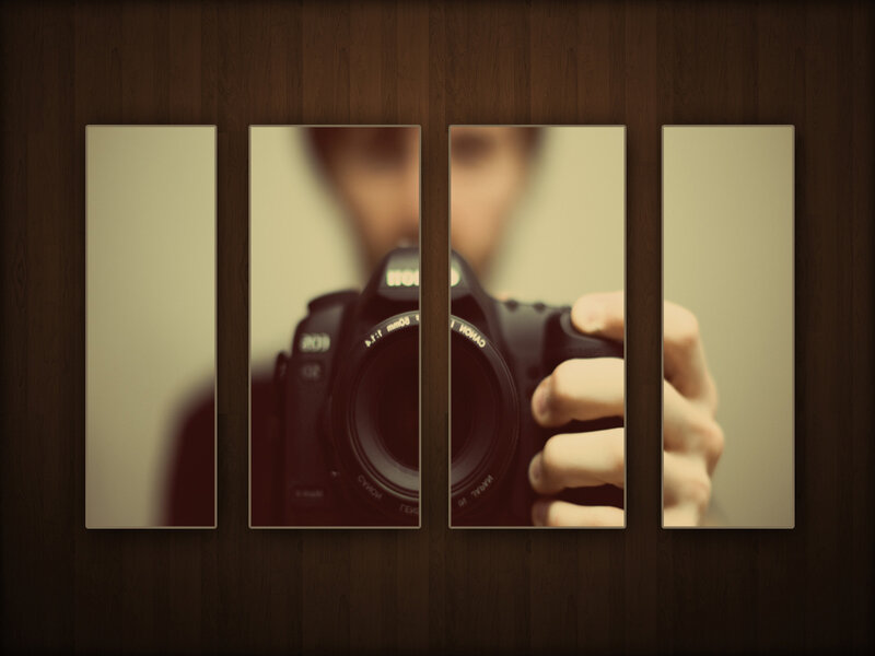 Person Holding Camera — Brown, Neutral