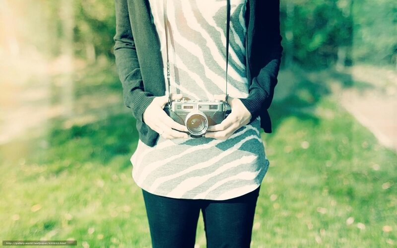 Person Holding Camera — Green