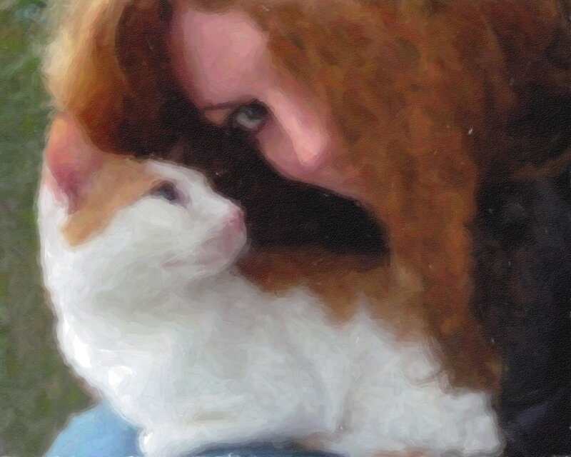Person Holding Cat — White