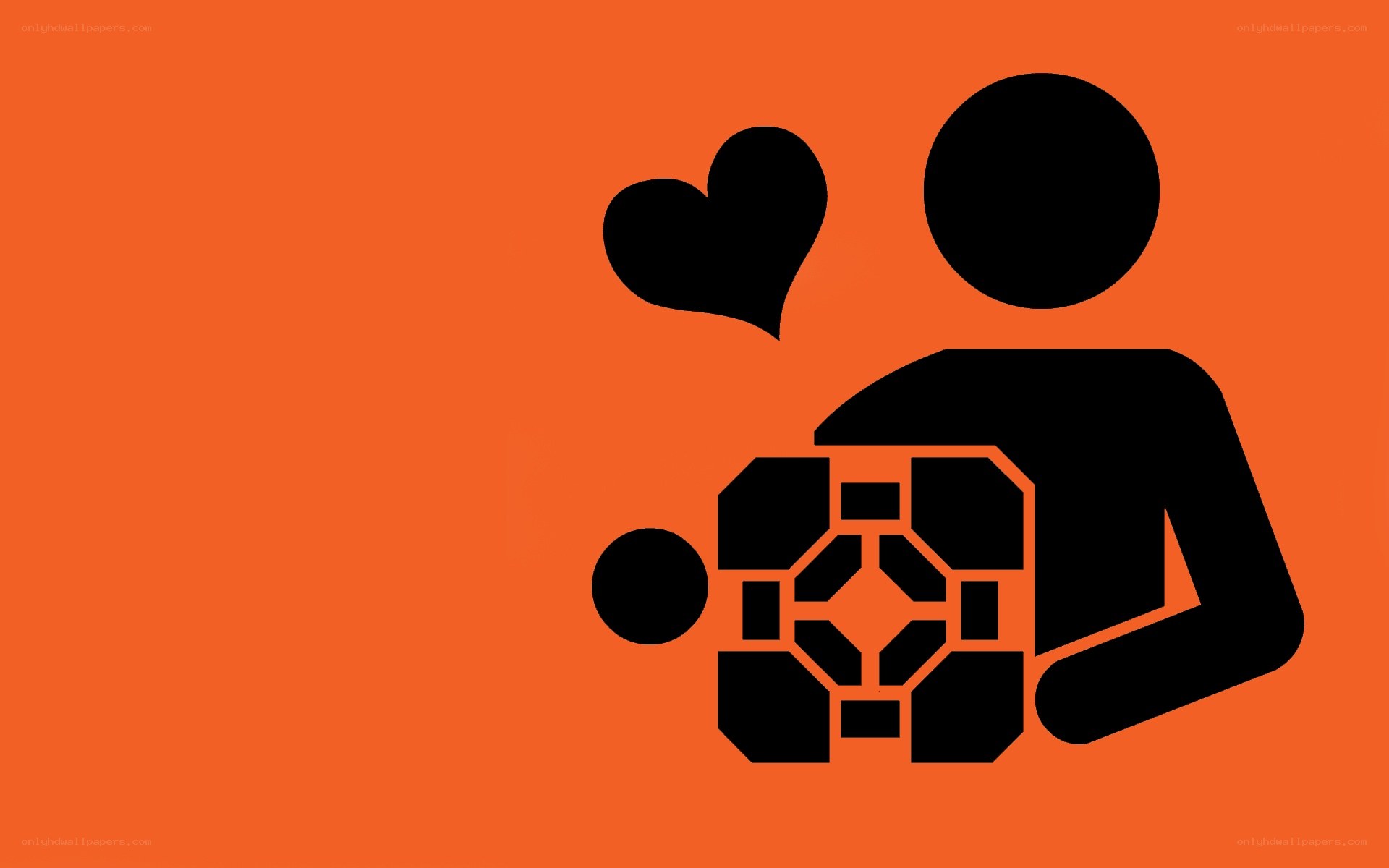 person holding cube with heart
