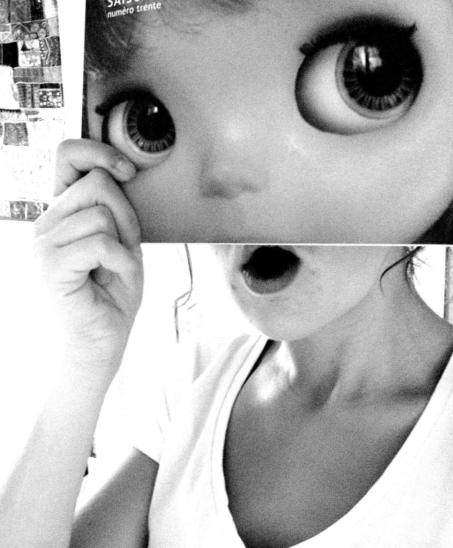 person holding doll face