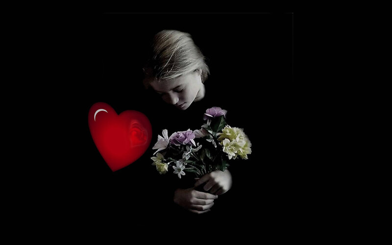 Person Holding Flowers — Black