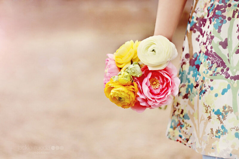 Person Holding Flowers — Pink