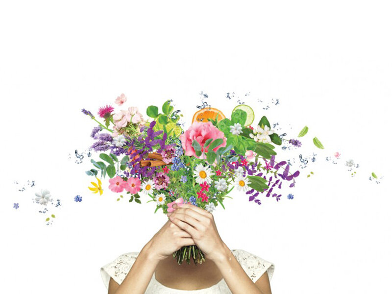 Person Holding Flowers — White, Calm
