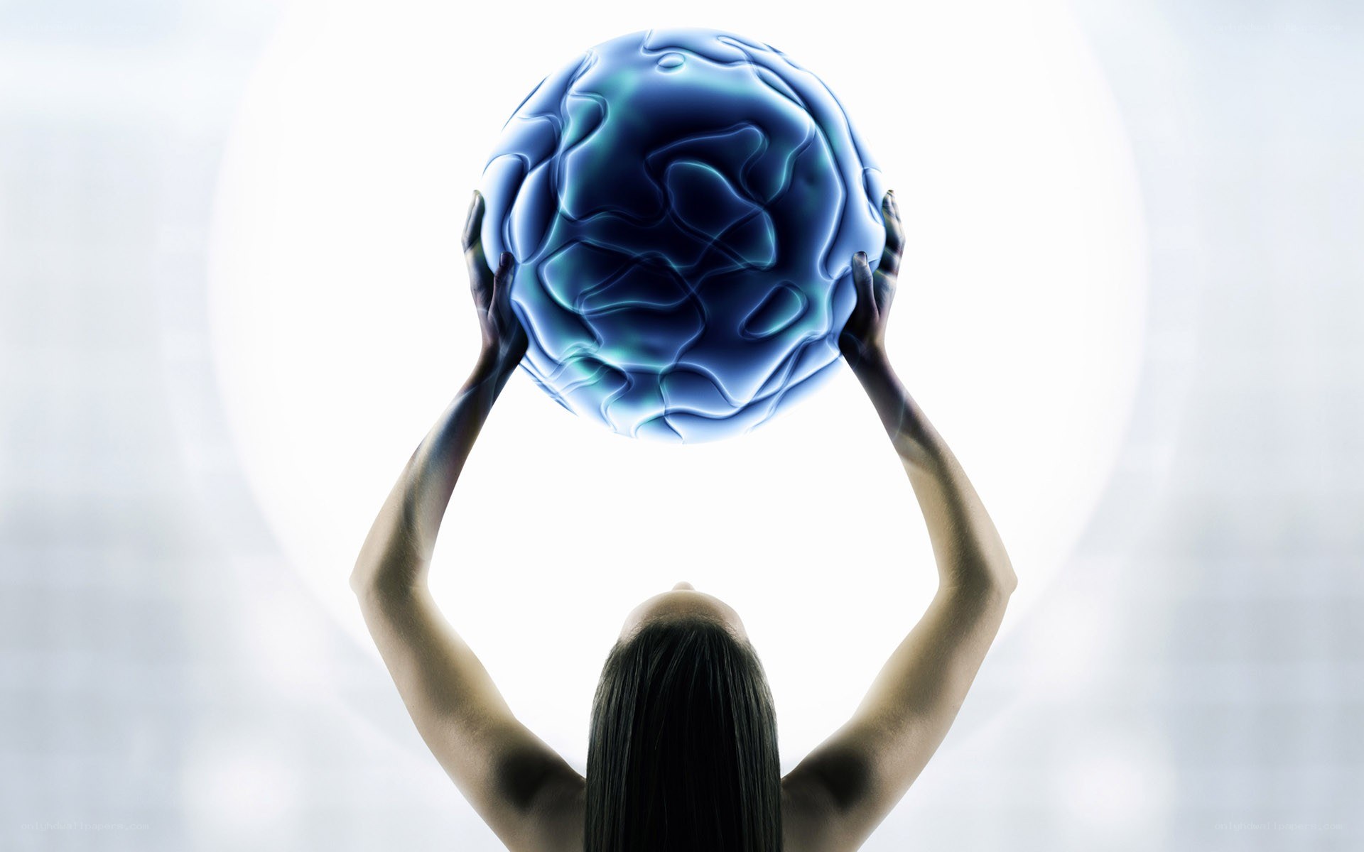 person holding glowing brain