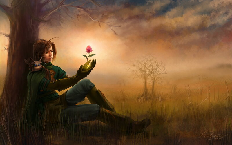 Person Holding Glowing Flower — Brown