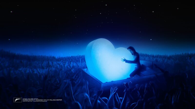 Person Holding Glowing Heart — Blue
