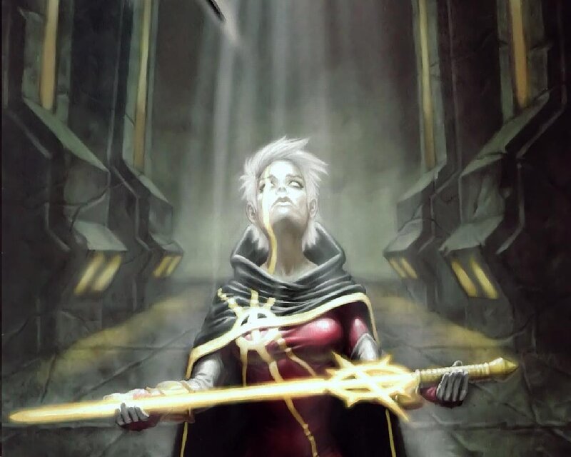 Person Holding Glowing Sword