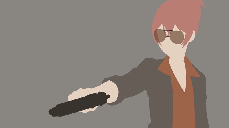 Person Holding Gun — Gray, Serious