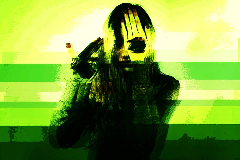 Person Holding Gun — Green