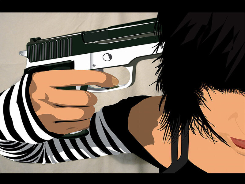 Person Holding Handgun — Black
