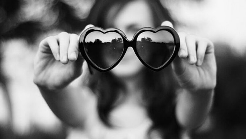 Person Holding Heart Sunglasses