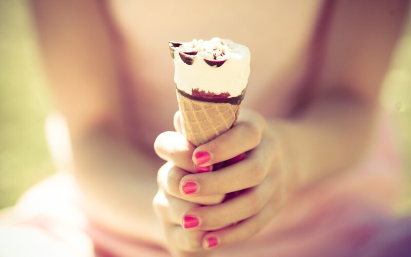 Person Holding Ice Cream