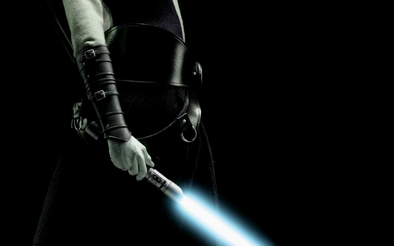 Person Holding Lightsaber — Black