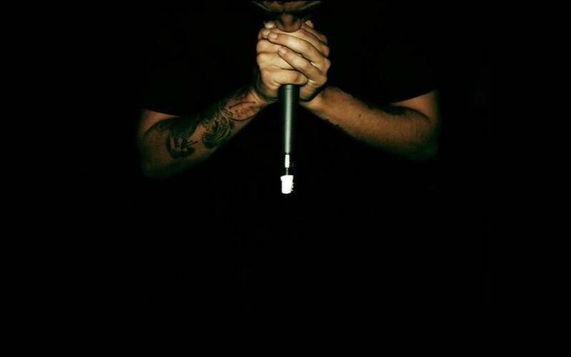 person holding microphone
