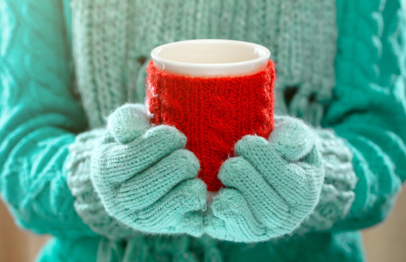Person Holding Mug — Teal