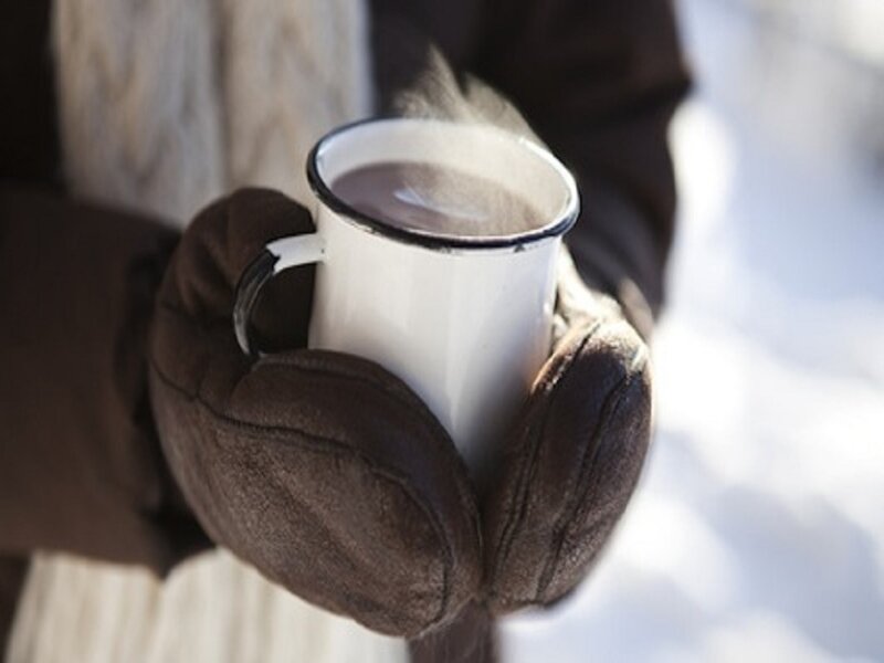 Person Holding Mug — White