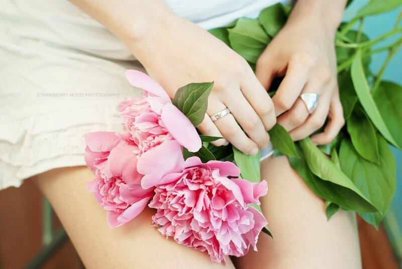 Person Holding Peonies — Pink, Calm