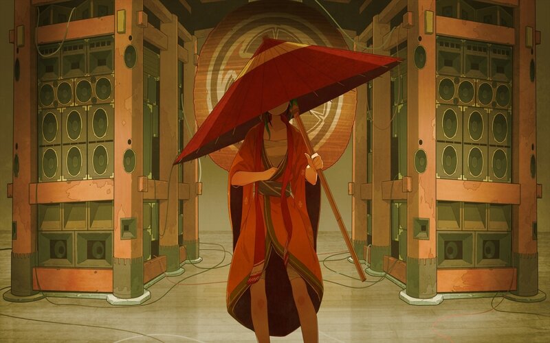 Person Holding Red Umbrella — Dramatic, Anime