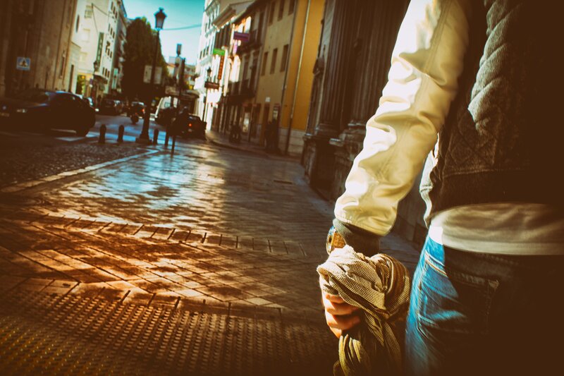 Person Holding Scarf