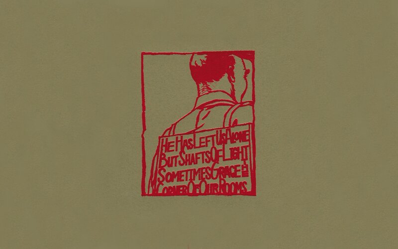 Person Holding Sign — Red
