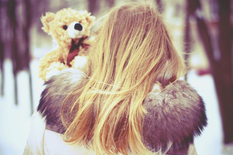 Person Holding Teddy Bear — Brown