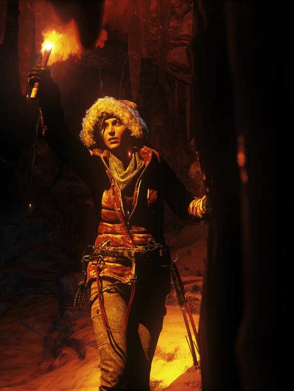 Person Holding Torch — Orange