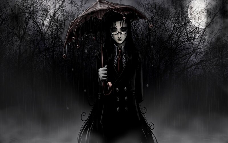 Person Holding Umbrella — Black, Dark, Somber