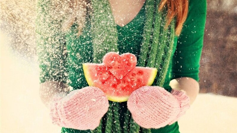 Person Holding Watermelon — Green