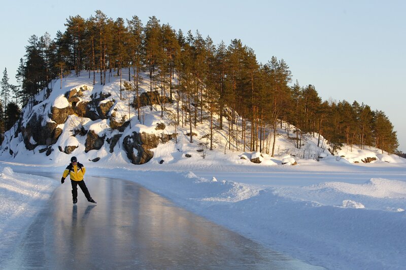 Person Ice Skating — White