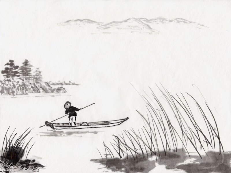 Person in a Boat — Black