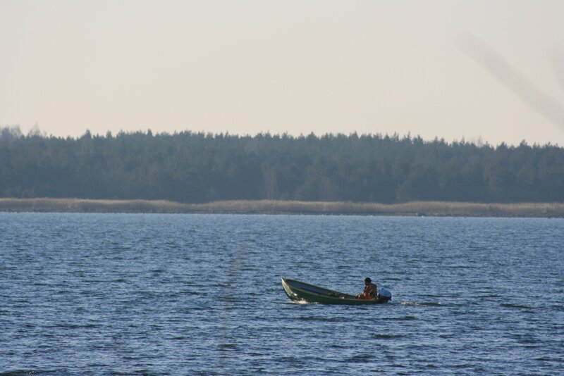Person in a Boat — Blue, Calm